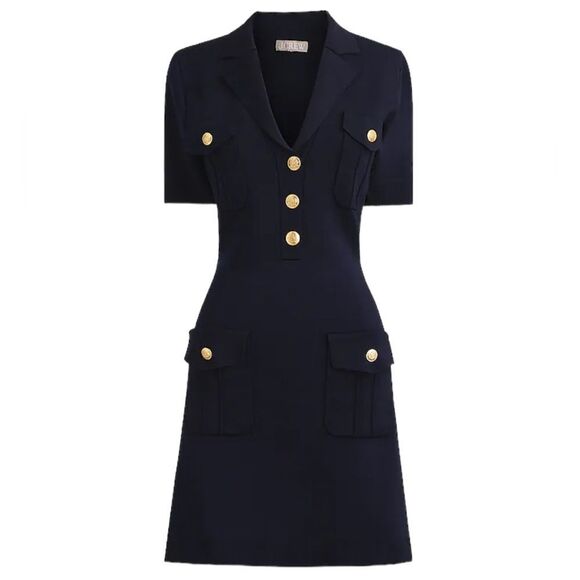 J Crew Lady Jacket Sweater Dress Womens Large Navy Blue - Picture 3 of 11